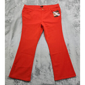 NEW IMAN Global Chic Jeans Womens 22W Red Perfect Fit 360 Slim Bootcut‎ Stretch